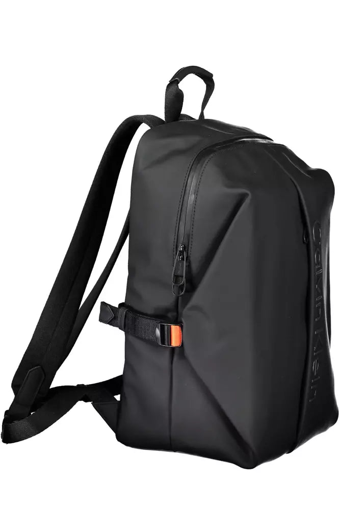 Eco-Sleek Black Backpack with Laptop Compartment