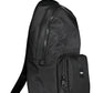 Sleek Black Recycled Backpack with Logo Detail