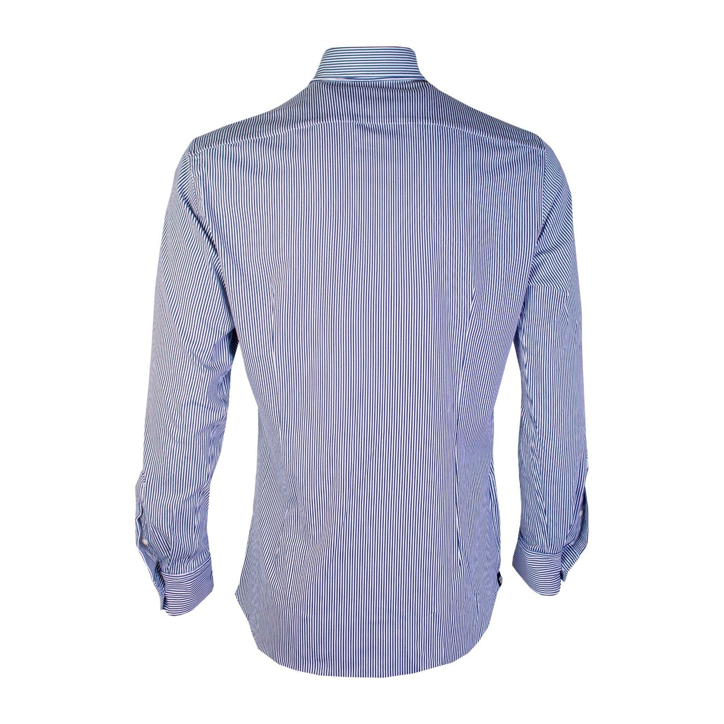 Elegant Light Blue Striped Gentleman's Shirt