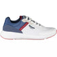 Sleek White Lace-Up Sneakers with Contrasting Accents
