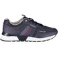 Sleek Contrasting Blue Sneakers with Logo Detail