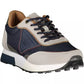 Sleek Blue Eco-Leather Sneakers