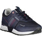 Sleek Contrasting Blue Sneakers with Logo Detail