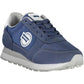 Sleek Blue Sneakers with Eco-Leather Detailing