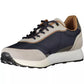 Sleek Blue Eco-Leather Sneakers