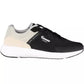 Sleek Black Eco-Leather Sneakers with Contrast Detail