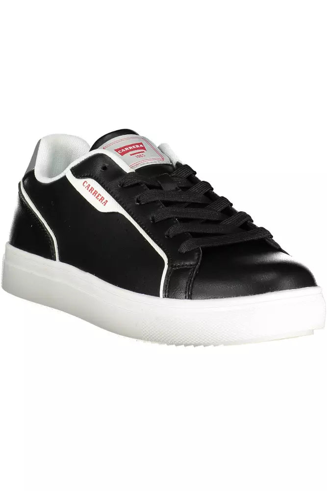 Sleek Black Sports Sneakers with Contrasting Accents