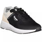 Sleek Black Eco-Leather Sneakers with Contrast Detail