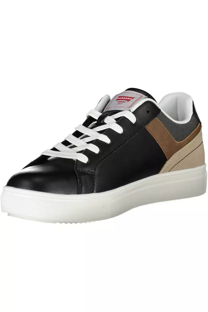 Sleek Black Sporty Sneakers with Contrasting Accents