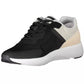 Sleek Black Eco-Leather Sneakers with Contrast Detail