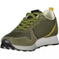 Sleek Green Sports Sneakers with Contrasting Details