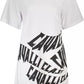 Elegant White Cotton Dress with Designer Print