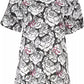 Elegant Short Sleeve Round Neckline Printed Dress
