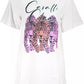 Chic White Cotton Dress with Iconic Print