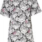 Elegant Short Sleeve Round Neckline Printed Dress