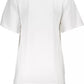 Elegant White Cotton Day Dress with Print