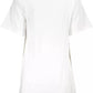 Chic White Cotton Dress with Iconic Print