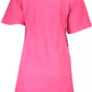 Chic Pink Print Short Sleeve Dress