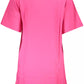 Elegant Pink Cotton Dress with Chic Print