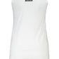 Elegant White Cotton Tank Top with Logo Print