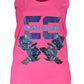 Chic Pink Printed Tank Top with Logo
