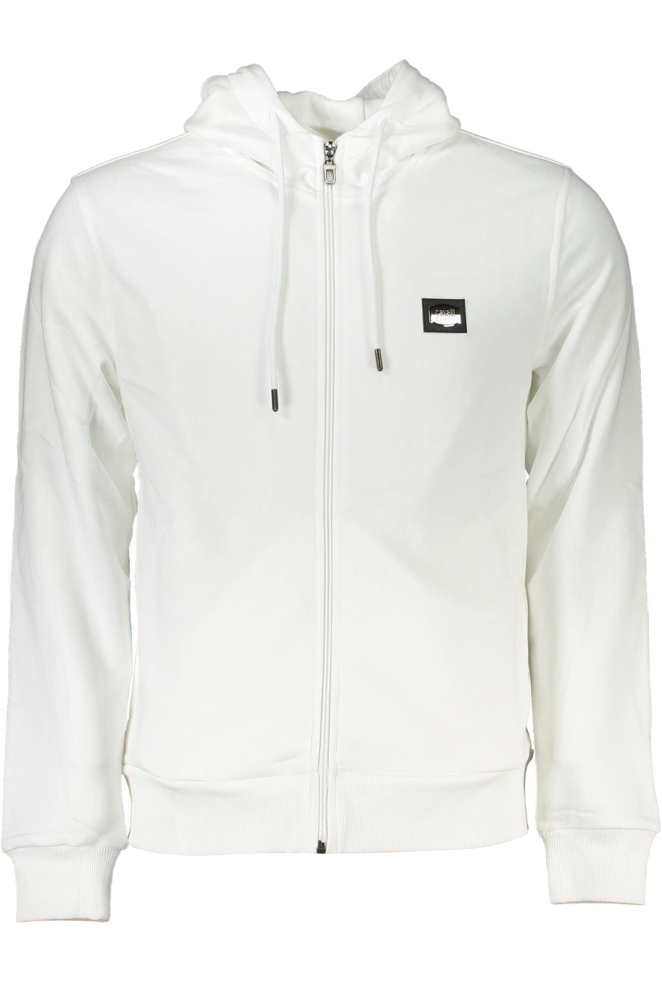 Chic White Hooded Sweatshirt with Zip Detail