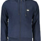 Elegant Blue Hooded Zip Sweatshirt
