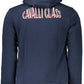Elegant Blue Hooded Zip Sweatshirt