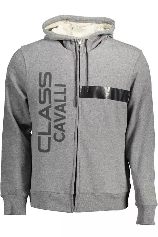 Elegant Gray Hooded Sweatshirt with Print