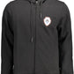 Sleek Hooded Black Sweatshirt with Zip Detail