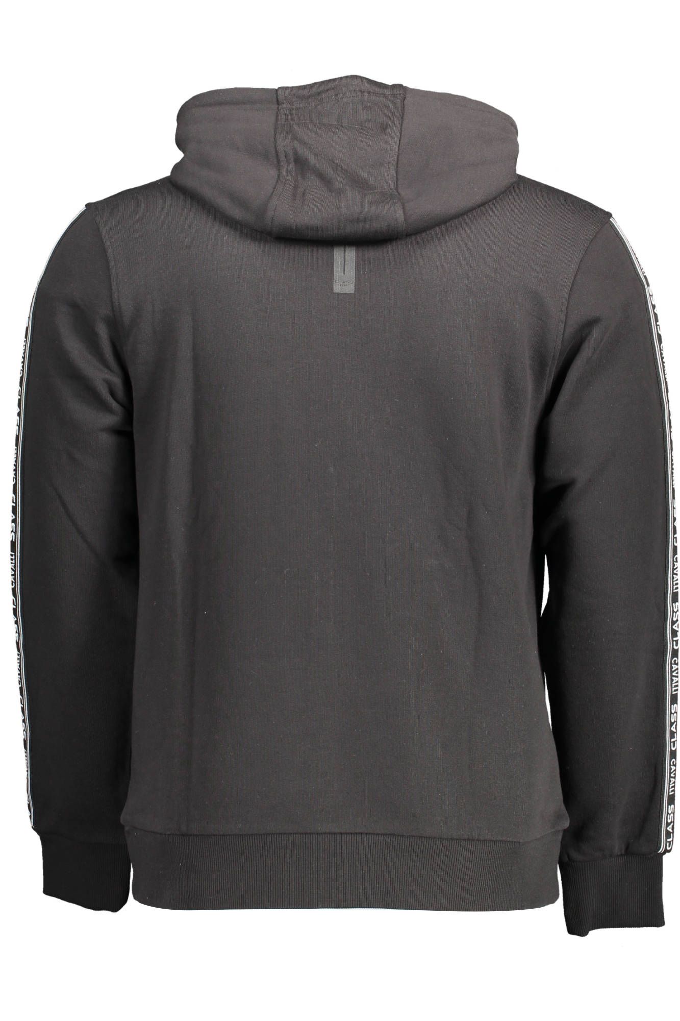 Sleek Black Hooded Sweatshirt with Contrasting Details