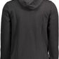 Elegant Black Cotton Hooded Sweatshirt