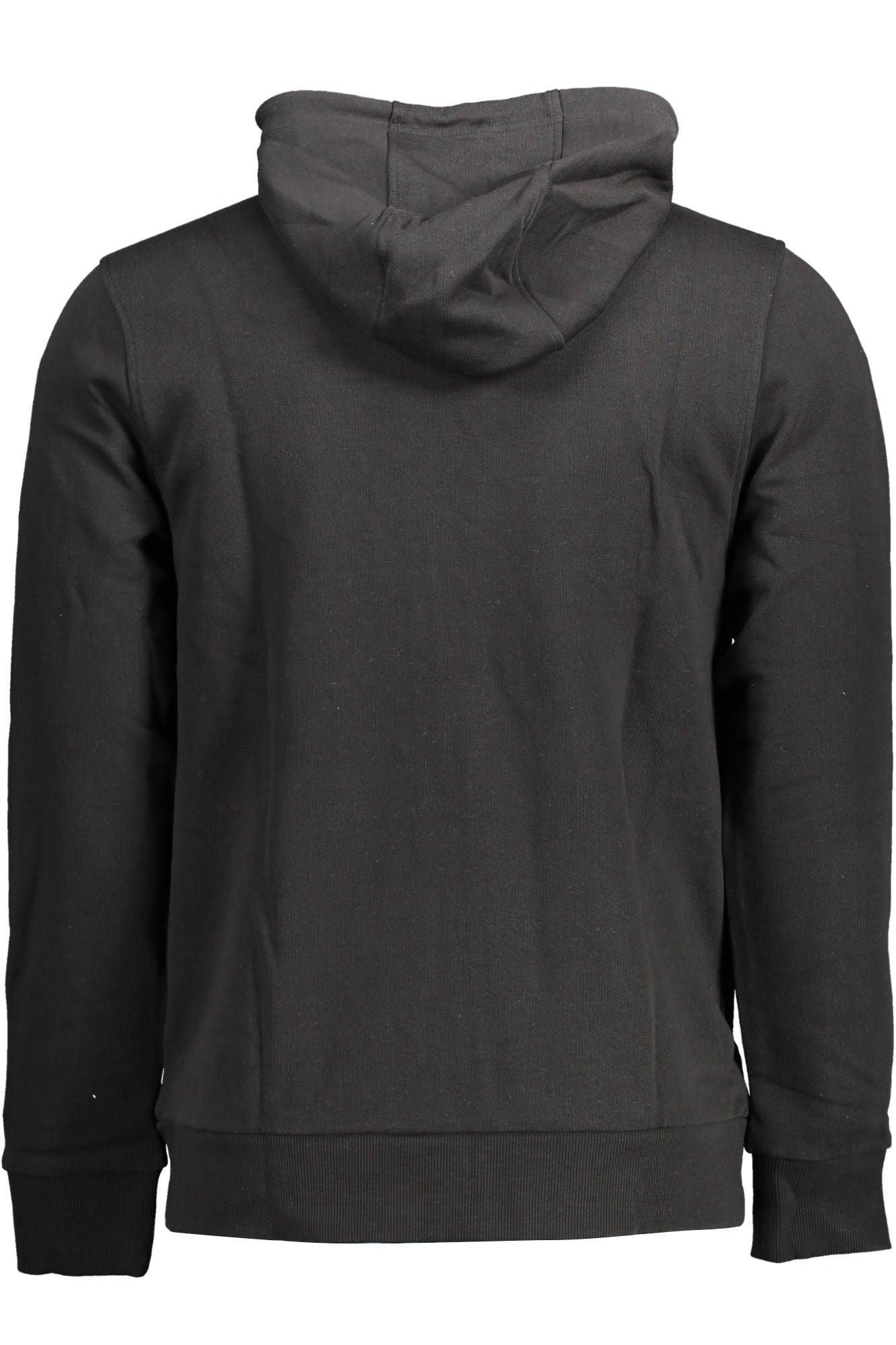 Sleek Hooded Black Sweatshirt with Zip Detail