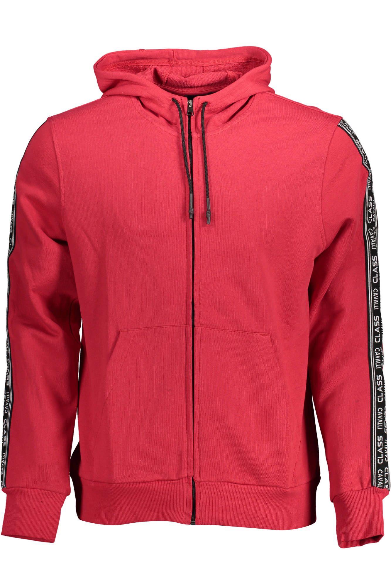 Chic Red Hooded Sweatshirt with Contrasting Details