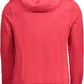 Elegant Red Hooded Sweatshirt with Unique Print