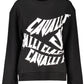 Chic Black Brushed Logo Sweatshirt