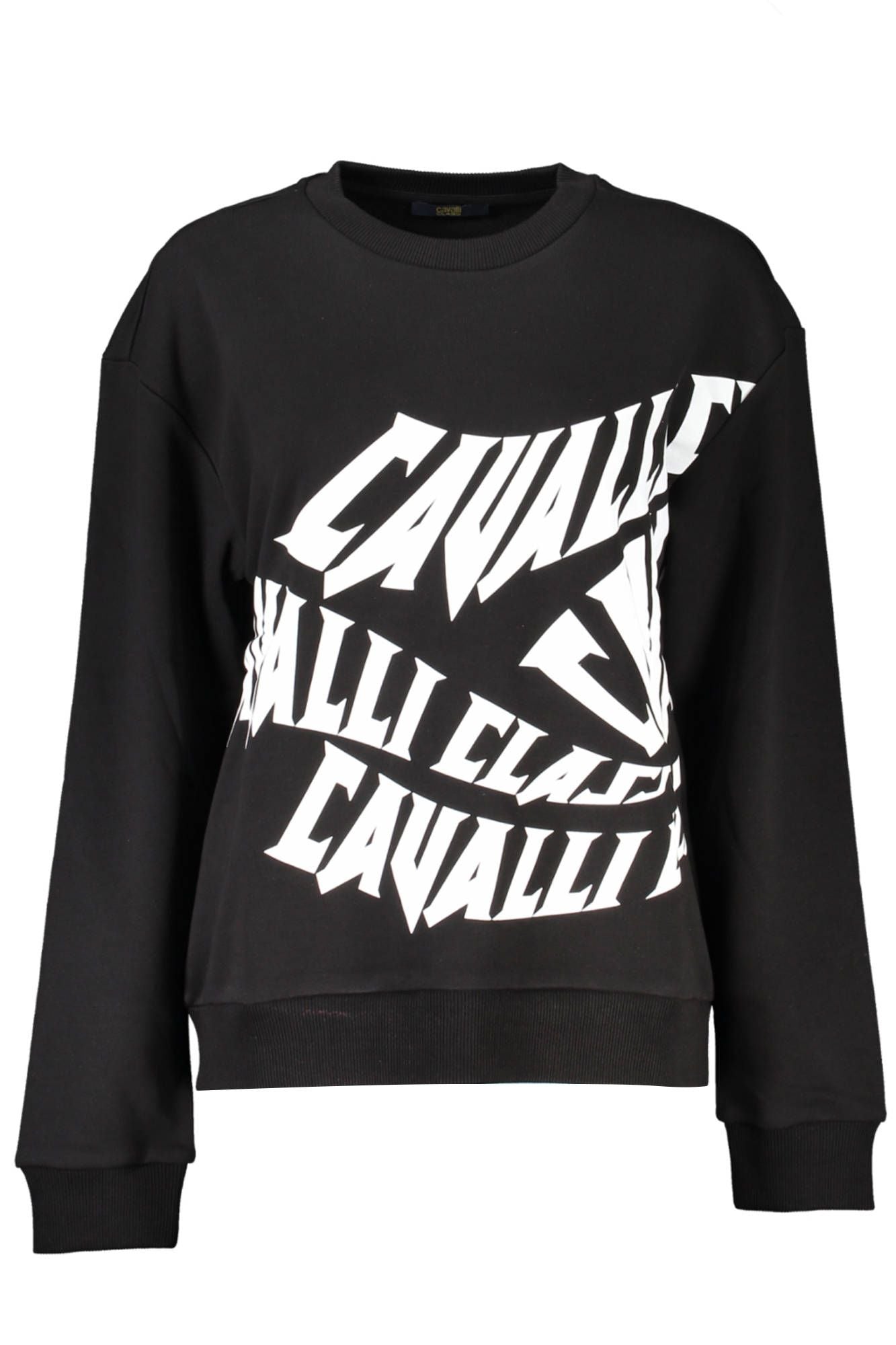 Chic Black Brushed Logo Sweatshirt