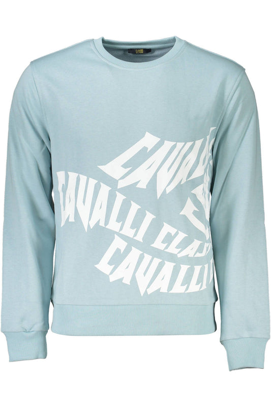 Elegant Light Blue Cotton Sweatshirt