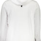 Elegant White Cotton Hooded Sweatshirt