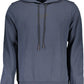Elegant Blue Hooded Sweatshirt with Logo Print