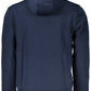 Blue Hooded Cotton Sweatshirt with Cavalli Class Logo