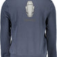 Elegant Blue Hooded Sweatshirt with Logo Print