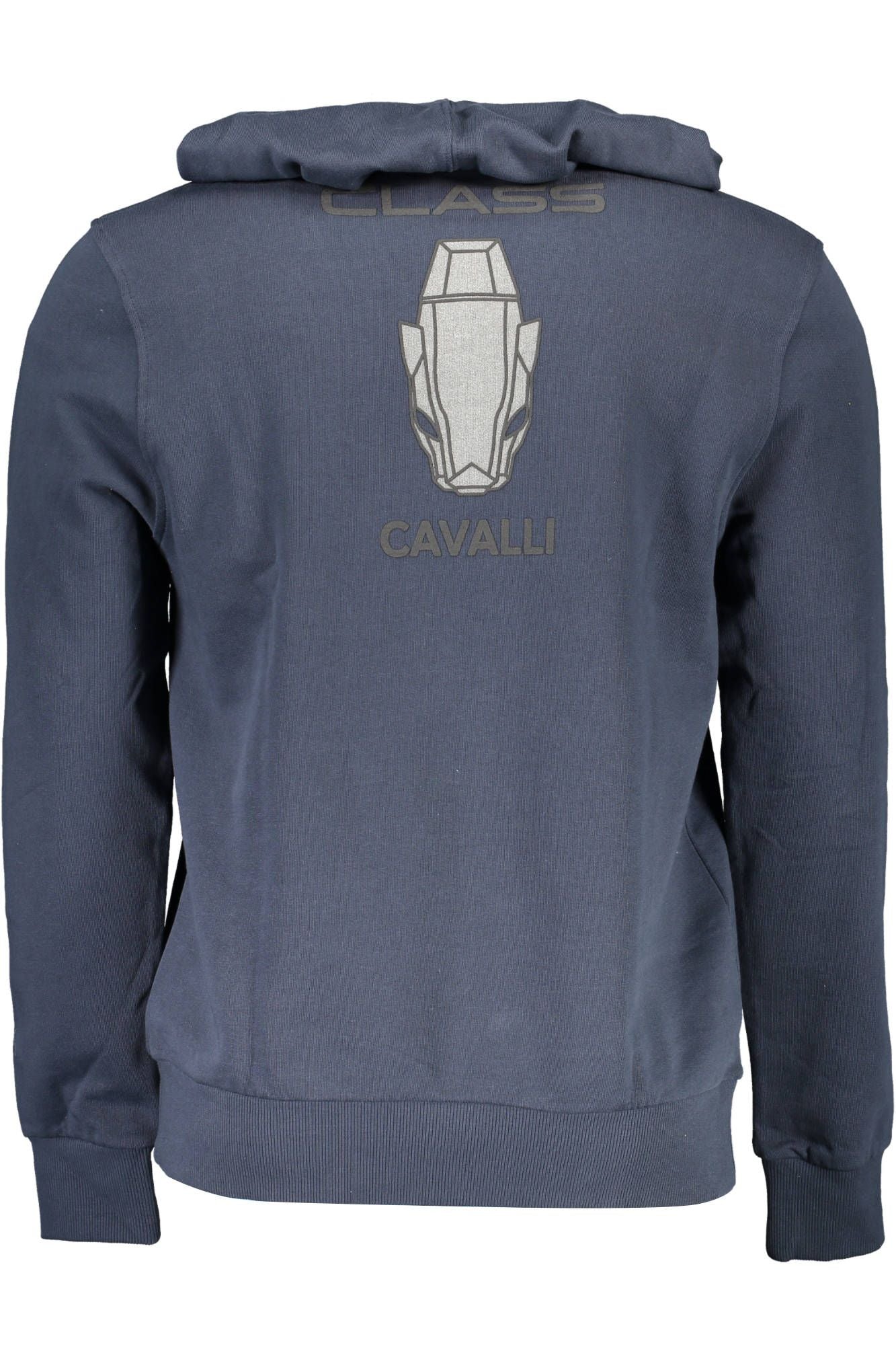 Elegant Blue Hooded Sweatshirt with Logo Print