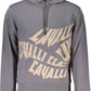 Sleek Gray Hooded Sweatshirt with Cavalli Class Logo