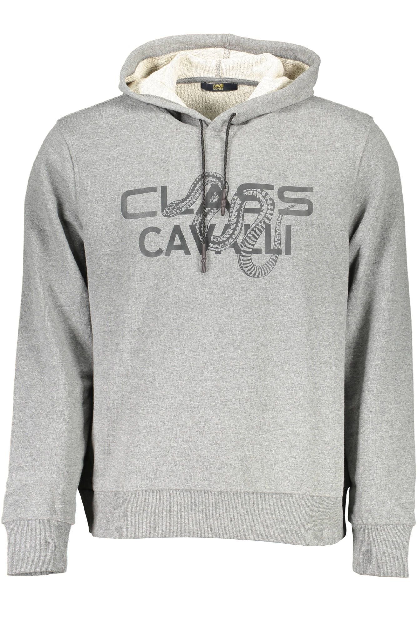 Sleek Gray Cotton Hooded Sweatshirt