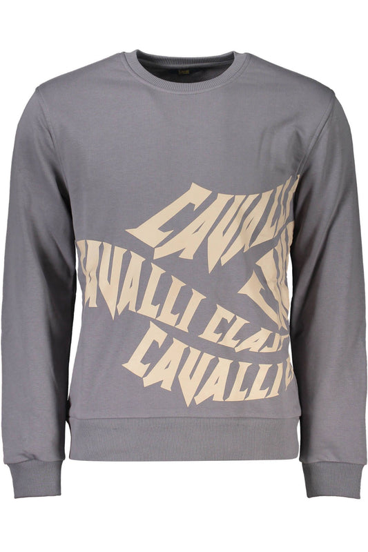 Elegant Gray Cotton Sweatshirt with Logo Detail