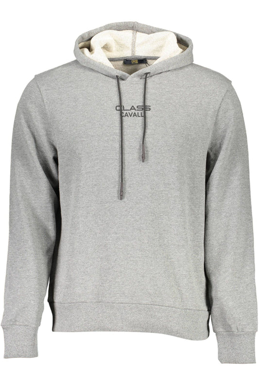 Chic Gray Long-Sleeved Hooded Sweatshirt