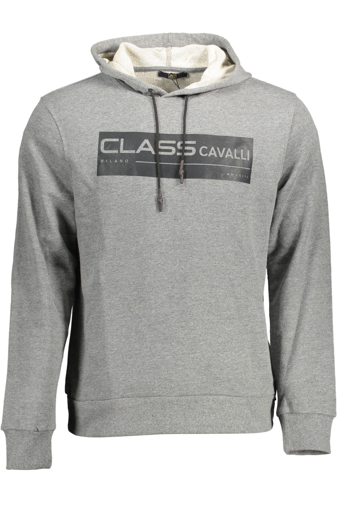 Chic Gray Hooded Sweatshirt with Exquisite Print