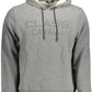 Elegant Gray Printed Hooded Sweatshirt