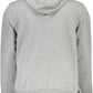 Sleek Gray Cotton Hooded Sweatshirt